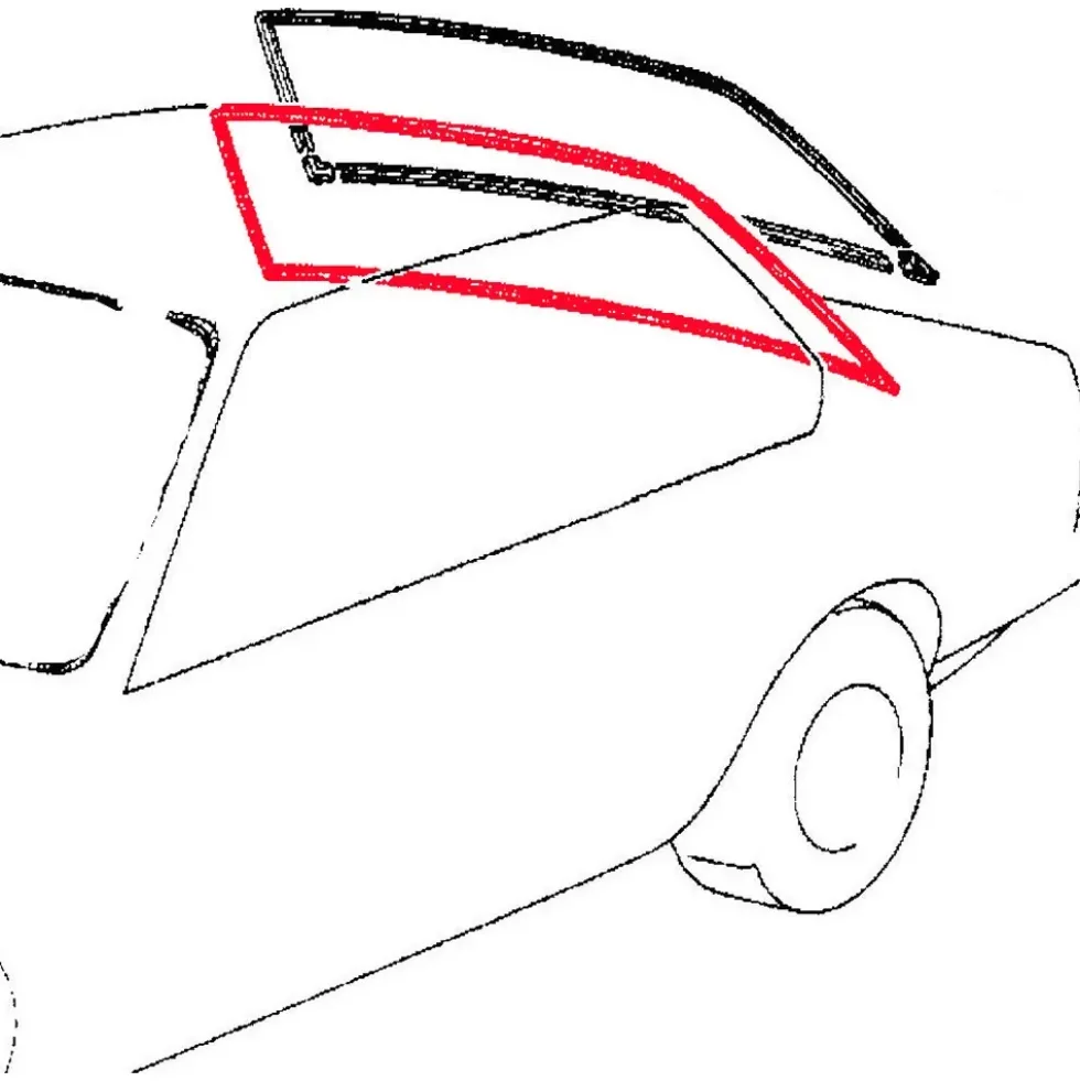 Joint de lunette arrière noir pour BMW Série 3 E30 Berline Coupé et Cabriolet (-08/1987) - version avec moulures