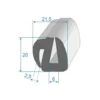 Joint de pare brise noir - 21,5 x 20 mm