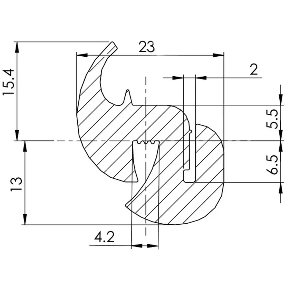 Joint de pare-brise pour 2cv Fourgonnette (03/1951-03/1978) - Qualité premium
