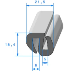 Joint de pare brise - 21,5 x 18,5 mm