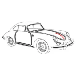 Joint de poignée de capot avant pour Porsche 356 B et C (1960-1965)