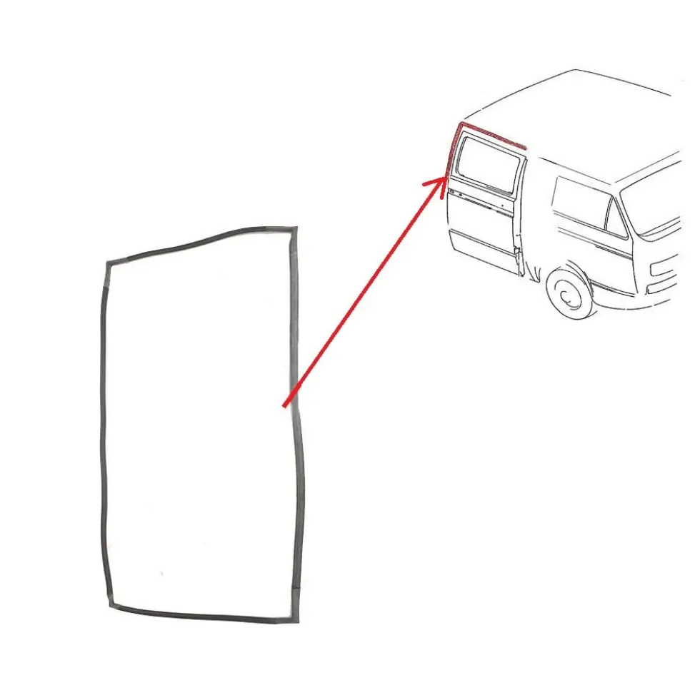 Joint de porte latérale arrière droite pour VOLKSWAGEN Transporter T25 pick-up double cab (05/1979-07/1992)