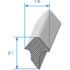 Joint de porte noir - 16 x 22 mm