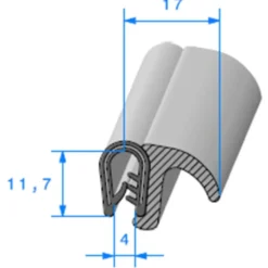 Joint de porte - 16 x 12,4 mm