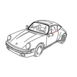 Joint de vitre extérieur pour Porsche 911 et 964 - côté gauche