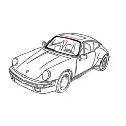 Joint en velours de toit ouvrant pour Porsche 911, 964 et 993, partie avant
