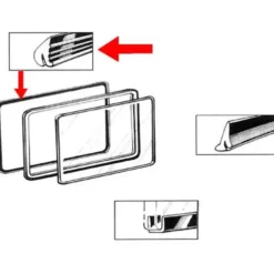 Joint extérieur de vitre pop-out latérale pour VOLKSWAGEN Combi Split (1950-07/1967)