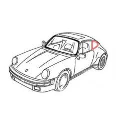 Joint extérieur sur custode arrière mobile pour Porsche 911 et 912 (1965-1977) - côté gauche