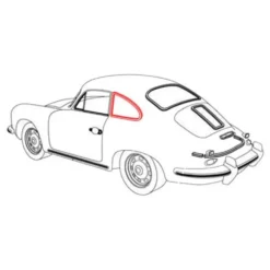 Joint intérieur de custode arrière pour Porsche 356 Coupe (1950-1965) - côté gauche