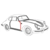 Joint intérieur de porte pour Porsche 356 A, B et C (1956-1965)