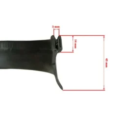 Joint noir en forme de lèvre pour toit fixe et relevable - 3 x 45 mm