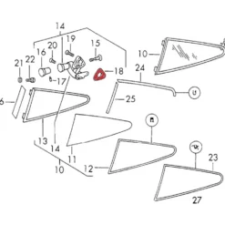 2 joints de 1.5 mm pour poignée d'ouverture de custode pour Porsche 911 type F (1965-1973)