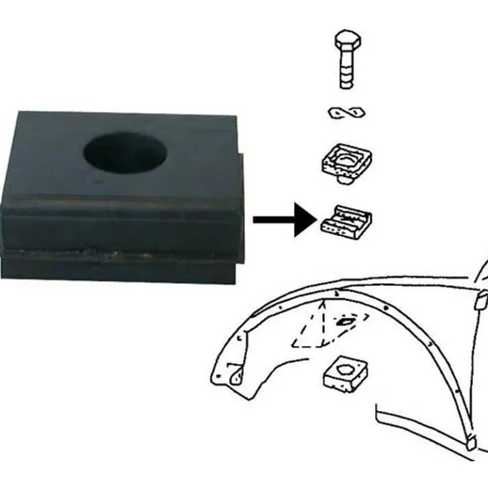 Joints supérieurs entre train avant et caisse pour VOLKSWAGEN Coccinelle 1200 / 1300 depuis 61-> - 2 pièces