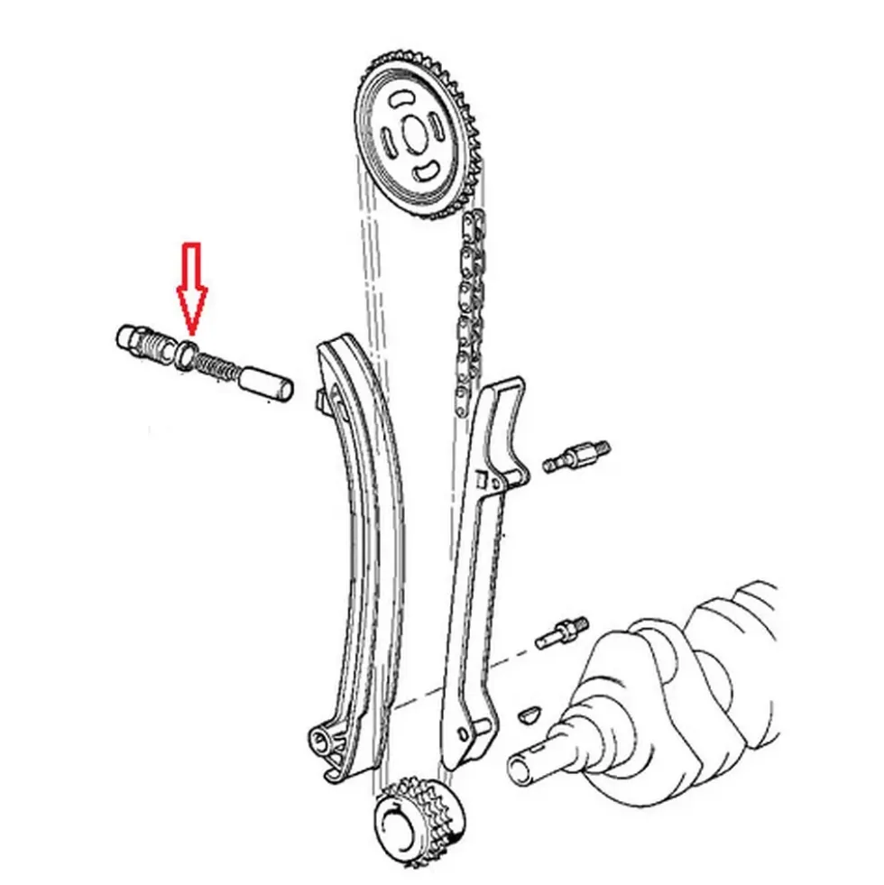 Joint sur tendeur de chaine de distribution principale pour BMW E34 depuis09/94 (Origine BMW)