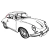 Joint sur verre de custode arrière pour Porsche 356 Coupé (1951-1965)