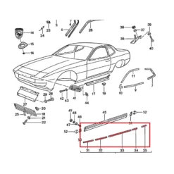 Kit de baguettes de tour de caisse pour Porsche 924 (1975-1988)