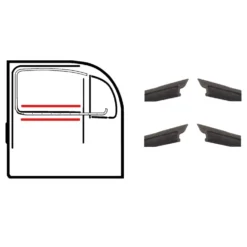 Lèche-vitres intérieur et extérieur pour Volkswagen Coccinelle Berline (-08/1952), 2 pièces