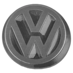 Logo arrière VW 50mm chromé sur fond noir pour VW Golf 1 Cabriolet Golf 2 Jetta 2 Polo 2 86C Passat B2 et Scirocco 2