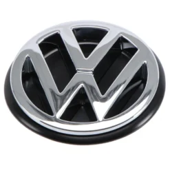 Logo VW chromé sur fond noir de centre de face arrière ou de coffre pour VW Corrado Passat B3 et Polo 2F (02/1988-07/1995)