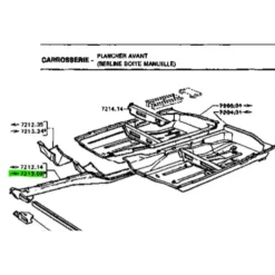 Longeron avant droit pour Peugeot 504 (09/1968-10/1980)