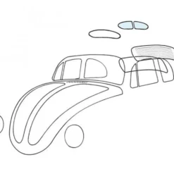 Lunettes arrière pour Volkswagen Coccinelle Split ->03/1953 - Paire