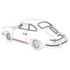 Moulure de bas de caisse pour Porsche 356 B T6, 356 C et 356 Speedster