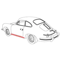 Moulure de bas de caisse pour Porsche 356 A 1.5 à 1.6
