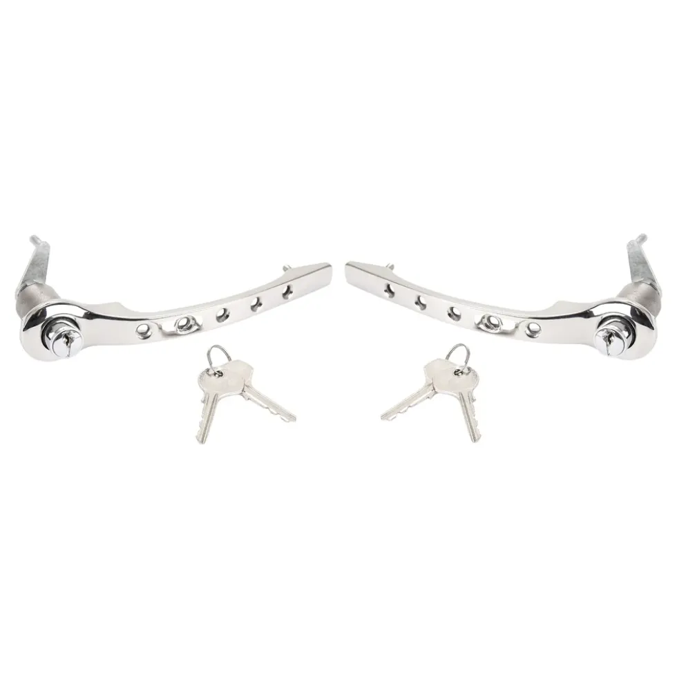 Paire de poignées de porte percées chromées pour Porsche 911 type F et 912 (1965-1967)