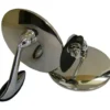 Paire de rétroviseurs ronds en acier inoxydable chromé