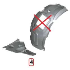 Passage de roue inférieur avant droit pour Bmw Série 3 F30 Berline et F31 Touring (02/2011-09/2019)