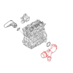 Pipe de raccord pour durite d'eau sur culasse FEBI pour BMW E90 LCI