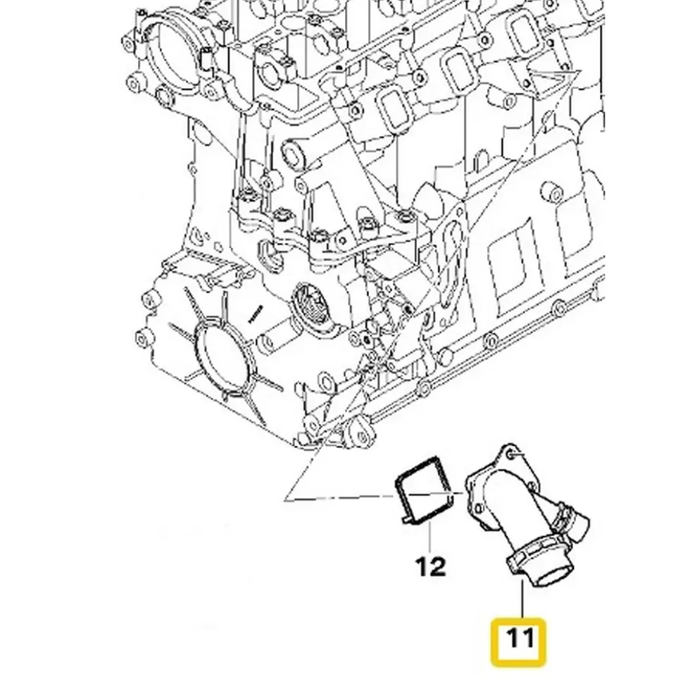 Pipe de raccord pour durites d'eau sur culasse pour BMW E46