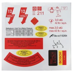 Planche d'autocollants VW Bosch 12v
