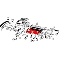Plancher central inférieur extérieur pour Volkswagen Combi Split (-07/1967)