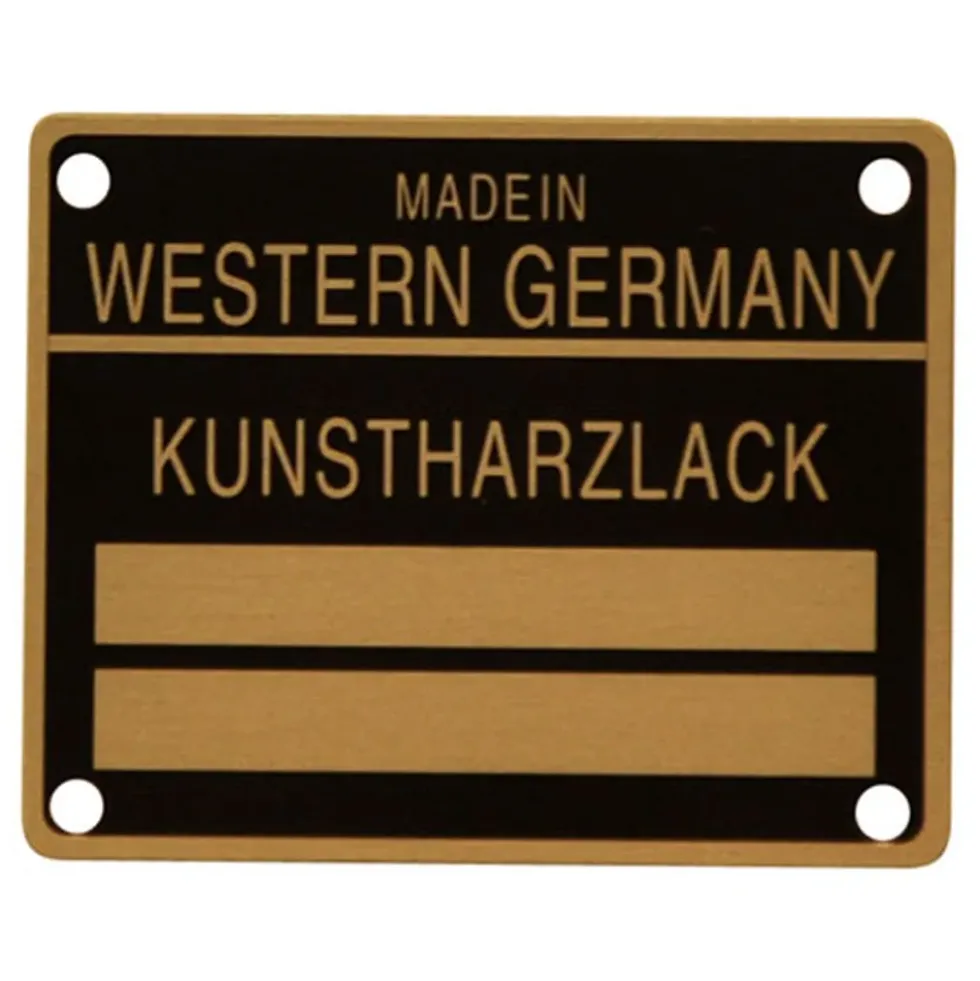 Plaque de code couleur pour Porsche 911, 912 et 930