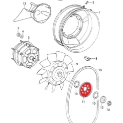 Poulie extérieure d'alternateur sur turbine pour Porsche 911 type G (1974-1977)