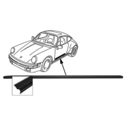 Protection de marchepied en caoutchouc pour Porsche 911, 912, 964 et 993 - côté gauche