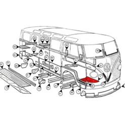 Quart de plancher avant droit pour VOLKSWAGEN Combi Split Brazil (1957-1975)