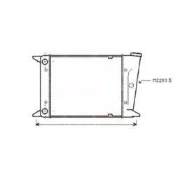 Radiateur d'eau moteur 430 mm pour VW Golf 1 de 79 ->81