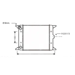 Radiateur d'eau moteur 380 mm pour Golf 1