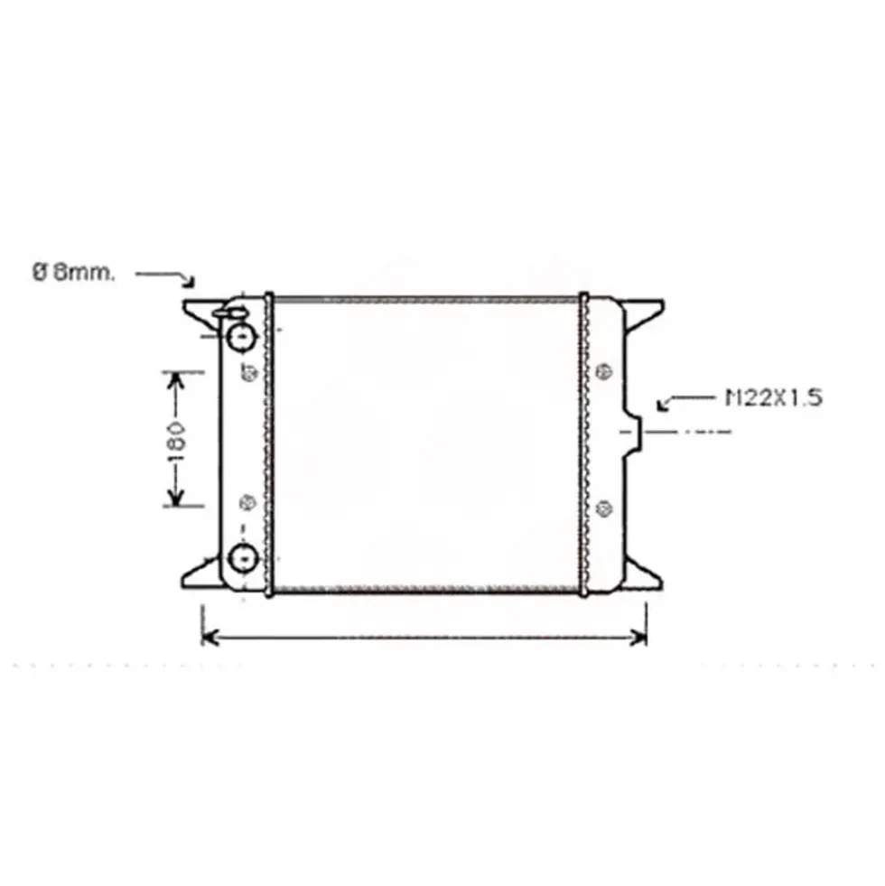 Radiateur d'eau moteur 380 mm pour Golf 1