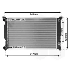 Radiateur d'eau moteur pour Audi A4 (B6) Boîte automatique