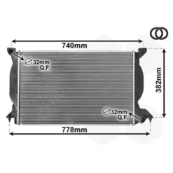 Radiateur d'eau moteur pour Audi A4 (B6) 2.5 TDI boîte manuelle