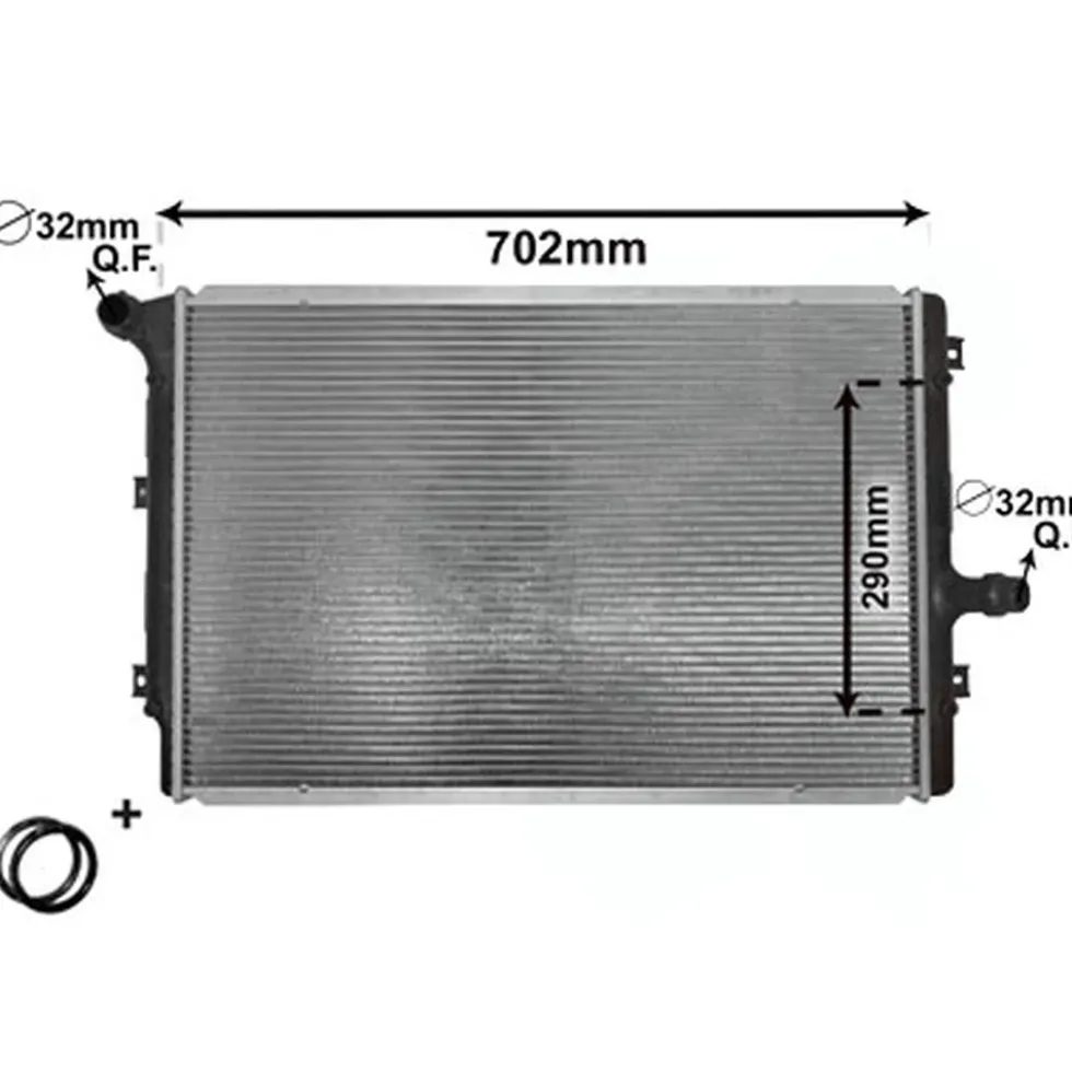 Radiateur d'eau moteur pour Audi A3 8P 1.6 TDI, 2.0 TDI et S3 2.0 TFSI