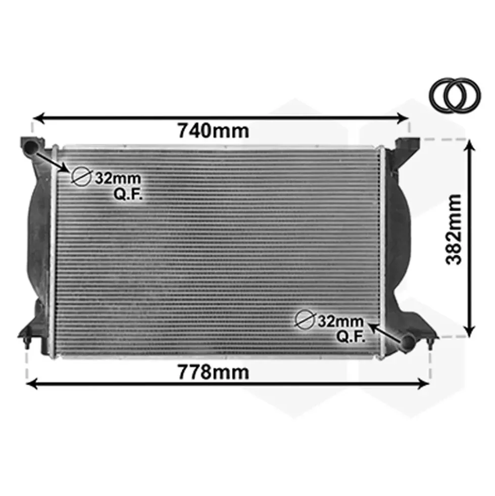 Radiateur d'eau moteur pour Audi A4 (B6) 2.5 TDI boîte manuelle