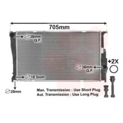 Radiateur d'eau moteur pour Bmw Série 1 E81 Berline, E87 Berline, E82 Coupé et E88 Cabriolet (02/2003-09/2013) - Diesel