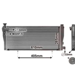 Radiateur d'eau moteur pour Peugeot 205 - 610x285x33mm