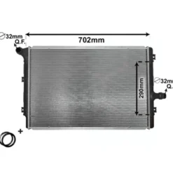 Radiateur d'eau moteur pour Volkswagen Golf 6 1.6 TDI, 2.0 TDI, 2.0 GTI et Golf R