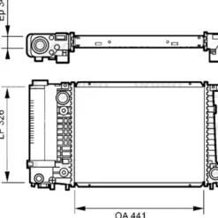 Radiateur d'eau NRF pour Bmw Série 5 E12 (02/1972-06/1981)
