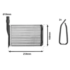 Radiateur de chauffage type Valéo pour Renault Twingo